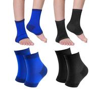 Lot de 2 chaussettes de talon, cheville, chaussettes de compression, chevillère pour enfants, chevillères flexibles, douces et respirantes, pour garçons et filles