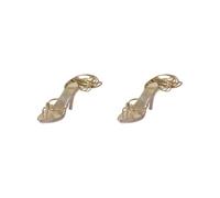 Lot de 2 chaussures à talons hauts pour poupée à l'échelle 1/4 - Pour femme - Doré