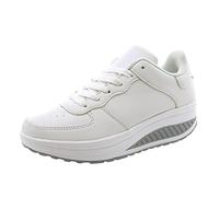 Lot de 2 chaussures de marche en maille pour femme - Plateforme confortable sans dentelle, blanc, 39.5 EU