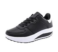 Lot de 2 chaussures de marche en maille pour femme - Plateforme confortable sans dentelle, Noir , 38 EU