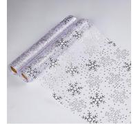 Lot de 2 chemins de Table de Noël en Feuille métallique argentée à Paillettes pour Festival, Vacances, Maison, fête saisonnière - 274,3 cm Snowkingdom