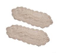 Lot de 2 chemins de table en coton pour dentelle creuse blanche pour | Coton doux, crochet à la main, dentelle creuse, look vintage, réutilisable