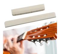 Lot de 2 chevalet de guitare classique en os de vache à 6 cordes avec sillet et sillet