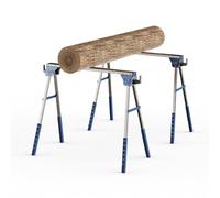 Lot de 2 chevalet de sciage pliables en métal, 1200 kg, 2 x 4 bras de support, 6 niveaux réglables en hauteur (28 à 35 cm), support industriel en forme de A pour ateliers et chantiers de construction