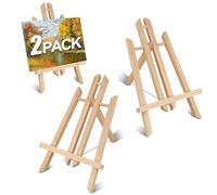 Lot de 2 chevalets de table en bois de 30 cm - Chevalet pour peinture, parfait pour les fêtes, les projets artistiques et les présentations créatives