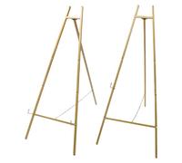 Lot de 2 chevalets en fer doré - Angle d'affichage réglable - Hauteur réglable - Pour peintures, grands chevalets de mariage dorés - Pour les mariages, les panneaux de bienvenue - Doré