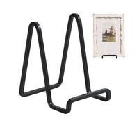 Lot De 2 Chevalets En Métal Noir - 14.5x7.5x11.5cm Présentoir De Fer Pour Plaques, Support Assiette Decorative,Presentoir Cadre Photo Livre De Table, Réglable, Pour Photos, Image, Assiette Décorative