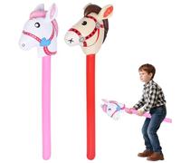 Lot de 2 chevaux à baquet, cheval de loisirs, pommes, kit de bricolage, tête de cheval, cheval, cheval sauteur, cheval, ballon de baudruche, jouet amusant pour garçons et filles