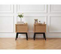 Lot de 2 chevets ALBI bois massif et rotin BOBOCHIC Bois
