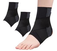 Lot de 2 chevillères avec sangle pour entorse, tendinite d'Achille, fasciite plantaire, soulagement de la tendinite d'Achille, support de cheville pour homme et femme, noir, taille XXL