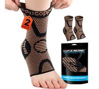 Lot de 2 chevillères en cuivre pour fasciite plantaire, tendon d'Achille, meilleures chaussettes de compression pour femme/homme, chevillère orthopédique droite/gauche, cuivre, taille L