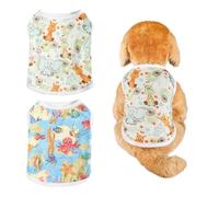 Lot de 2 Chien Chemises pour Animaux,T-Shirts imprimés pour Chiot Chemises d'été en Coton Respirant Débardeur pour Chat T-Shirt pour Petit Chiens et Chats(M)