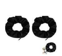 Lot de 2 chouchou cheveux fille,cachette secrete,accessoire satin elastique soie,élastiques à avec fermeture éclair, pour cacher l'argent,gadgets voyage femmes,pour peuvent ranger des objets valeur