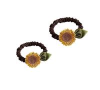 Lot de 2 chouchous à cheveux en forme de tournesol marron - Accessoires pour cheveux pour femmes et filles - Motif tournesol