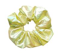 Lot de 2 chouchous à cheveux en tissu laser dégradé de couleur gros intestin élastiques élastiques pour queue de cheval pour femme - Accessoire de cheveux - Jaune