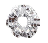 Lot de 2 chouchous à paillettes pour femme - Chouchou disco - Paillettes - Élastiques - Pour le carnaval, les fêtes à thème - Argenté