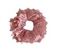 Lot de 2 chouchous en dentelle for femmes, élastiques à cheveux, porte-queue cheval, caoutchouc, anneau for(Pink)