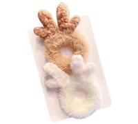 Lot de 2 chouchous en peluche pour cheveux de Noël avec oreilles d'animal - Serre-tête mignon pour femme et fille - Bandeau de cosplay pour adultes
