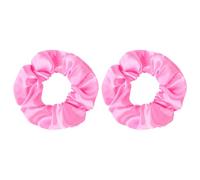 Lot de 2 chouchous en satin rose pour femmes et filles - Accessoires pour cheveux élastiques pour queue de cheval