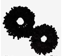 Lot de 2 Chouchous Khaleeji en Velours pour Gros Chignon Volumateur Hijab Écharpe Volumineux pour Cheveux Gros Anneaux Couvre-Chef pour Femme Noir