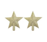 Lot de 2 cimes de sapin de Noël scintillants en forme d'étoile unique pour décoration de Noël étincelante et robuste