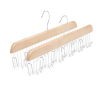 Lot de 2 cintres de ceinture pour placard, porte-ceinture en bois robuste avec 8 crochets, organiseur de ceinture en bois pour placard, économise de l'espace, porte-soutien-gorge, support rotatif à
