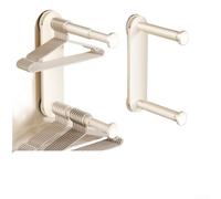 Lot de 2 cintres muraux réglables à ventouse avec crochet pliable pour un rangement compact lorsque vous ne vous en servez pas (2 blancs)