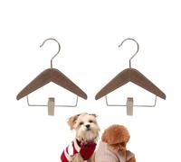 Lot de 2 cintres pour vêtements pour chiens - Support en bois antidérapant pour vêtements pour animaux de compagnie - 2 pièces multifonctions petit porte-vêtements pour animaux de compagnie