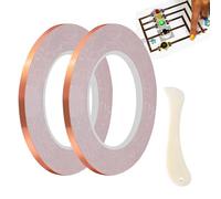 Lot de 2 circuits en papier de cuivre - Rouleau de liaison puissant - Accessoire conducteur multifonction - Ruban de blindage avec outil de classeur osseux - Revêtement adhésif fiable pour correction