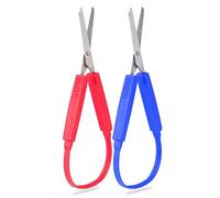 Lot de 2 ciseaux à boucle avec poignée auto-ouverte, ciseaux de coupe adaptatifs pour enfants et adultes ayant des besoins spéciaux, travail du papier, travaux de couture, artisanat