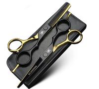 Lot De 2 Ciseaux À Cheveux Jp440c De 5,5 Pouces En Acier Professionnel Pour La Coupe Et L'effilage De La Coiffure, Convient Pour Les Familles Ou Les Barbiers Bleu