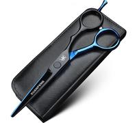Lot De 2 Ciseaux À Cheveux Jp440c De 5,5 Pouces En Acier Professionnel Pour La Coupe Et L'effilage De La Coiffure, Convient Pour Les Familles Ou Les Barbiers Bleu