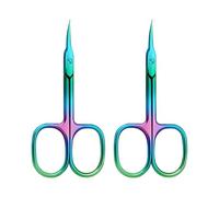 Lot De 2 Ciseaux Colorés En Titane Pour Peaux Mortes, Fabriqués En Acier Inoxydable, Antirouille Et Durables, Adaptés Pour Couper Les Peaux Mortes Et Pour Les Soins Quotidiens.