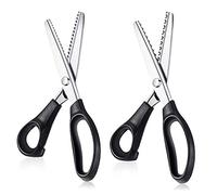 Lot de 2 ciseaux cranteurs : festonné 7 mm + zigzag 5 mm, 9 pouces, couture professionnelle Label