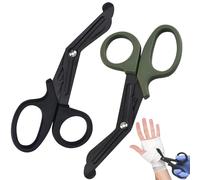 Lot De 2 Ciseaux Medical,Ciseaux Jesco,Ciseaux Médicaux, Ciseaux De Traumatologie, Ciseaux À Bandage, 15 cm Bent Stealth Pour Infirmières, Étudiants En Médecine, Salles D'urgence (Noir Et Vert)