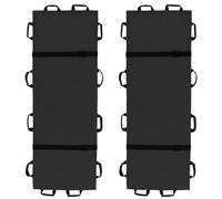 Lot de 2 civières de transport portables avec 12 poignées en caoutchouc et sac de transport - Étireur de chiens et garney, déménagement d'animaux patients pour évacuation d'urgence par accident