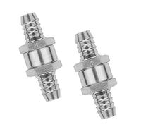 Lot de 2 clapets anti-retour 16 mm en alliage d'aluminium argenté pour conduite de carburant, air, huile, essence, diesel, eau pour motoneige, moto, automobile, voiture, camion, tracteur