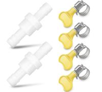Lot de 2 clapets anti-retour en plastique de 10 mm pour machine à laver, sèche-linge, sèche-linge à condensateur (avec colliers de serrage)