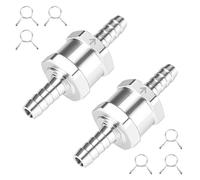 Lot de 2 clapets anti-retour unidirectionnels en aluminium, clapets anti-retour pour conduite de carburant diesel, clapets anti-retour en alliage d'aluminium pour voiture, gaz, air, eau (8 mm)