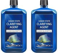 Lot de 2 clarificateurs pour Aquarium d'eau Douce, clarifie l'eau Trouble de l'aquarium, Agent clarifiant Liquide, Formule sûre et Douce, maintient Une Eau cristalline