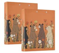 Lot de 2 classeurs à 3 anneaux de 3,8 cm avec pochettes Orange