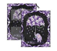 Lot de 2 classeurs à 3 anneaux I Will Remember You Violet Fleur 28 x 22 cm | Pochettes lisses à fermeture éclair avec fenêtre transparente pour salle de ole, bureau