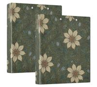Lot de 2 classeurs à anneaux William Morris Clematis de 2,5 cm et demi avec couverture de poche, 200 feuilles