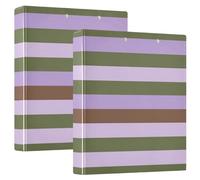 Lot de 2 classeurs à trois anneaux de 3,8 cm avec porte-bloc - Couverture rigide - Couleur douce - Violet olive