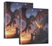 Lot de 2 classeurs de 2,5 cm et demi pouces à 3 anneaux avec 3 poches intérieures, classeur basique pour fournitures scolaires