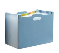 Lot de 2 classeurs d'examen verticaux multicouches avec pochette d'extension classement et porte-papier A4 Pour Bureau(Blue)