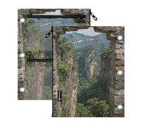 Lot de 2 classeurs en pouces 3 anneaux 3D en pierre brisée mur montagne 28 x 22 cm