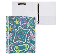 Lot de 2 classeurs esthétiques à 3 anneaux avec couverture de poche pour enfants, raie manta, poissons colorés de 2,5 cm et demi, 200 feuilles