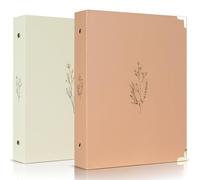 Lot de 2 classeurs esthétiques A5 à 6 anneaux - Le petit classeur parfait de 1,9 cm pour journal ou collections - Porte-carnet rechargeable avec poche