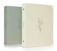 Lot de 2 classeurs esthétiques A5 à 6 anneaux - Le petit classeur parfait de 1,9 cm pour journal ou collections - Porte-carnet rechargeable avec poche